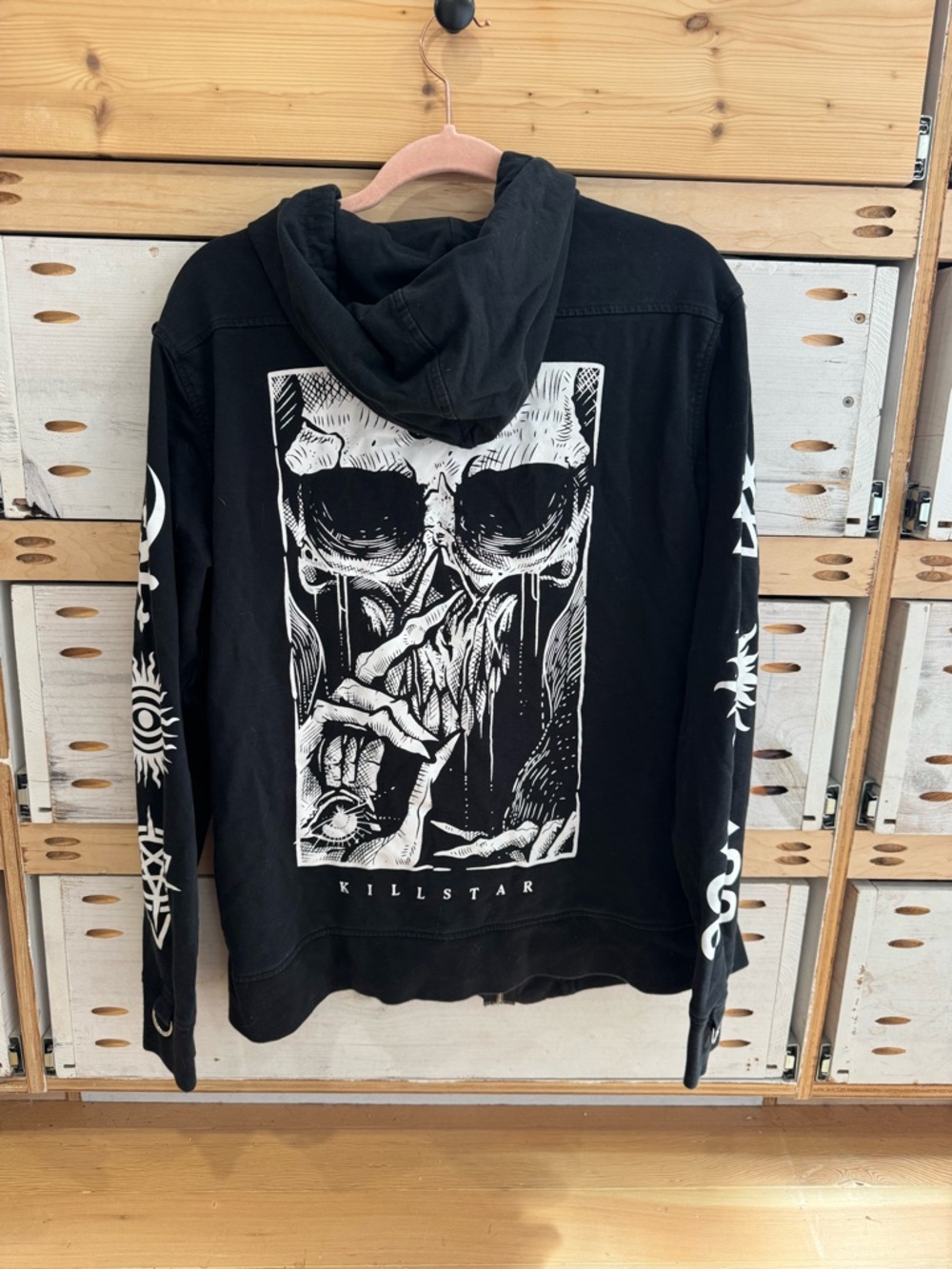 Killstar Black Hoodie with White Label Graphic - Picture 3 of 5